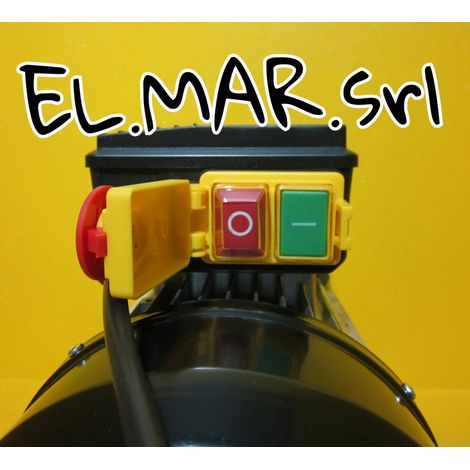 2 HP 1,5 KW Mec 80 2800 Giri Motore Elettrico Monofase 2 Poli  B14 Flangiato - Interruttore con Bob. di Minima + emergenza