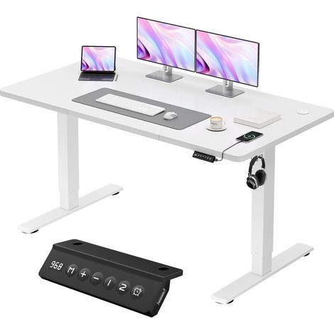 Bureau Assis-Debout Électrique 140x60cm, USB (1/5)