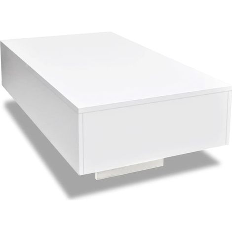 INLIFE Table basse Haute brillance Blanche (1/5)