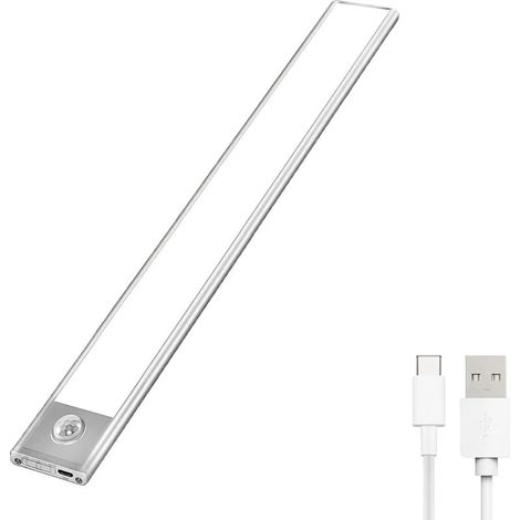 Lampe de Placard LED, Portables Lampe Automatique d'Armoire, Lampe Détection de Mouvement, Magnétiques Réglette LED de Chargement USB Sans Fil, adaptées Armoires, Cuisines, Escaliers, Couloirs…(6000k, (1/5)