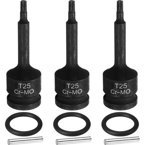 3pcs Douille À Embout Torx 1/2" Avec Goupille Et Joint Torique (1/5)