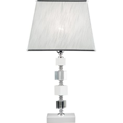 Lampe de table en verre et cristal style classique Livia 33 - Blanc (1/2)