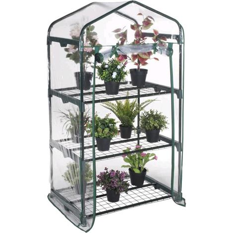 Serra da Giardino 3 Ripiani con copertura in PVC impermeabile 69x49x125H cm 3 Ripiani (1/5)