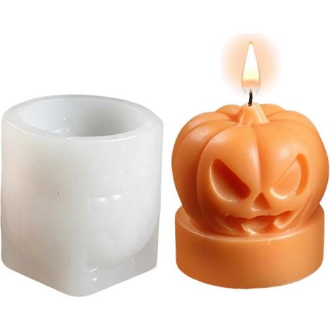 Moule en silicone 3D pour bougies moule citrouille d'Halloween (1/5)