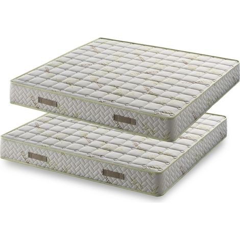 Lot de 2 Matelas 90x200 x 21,5 cm - Très Ferme -Mousse 35 Kg/m3 Haute Résilience - 5 Zones de Confort (1/4)