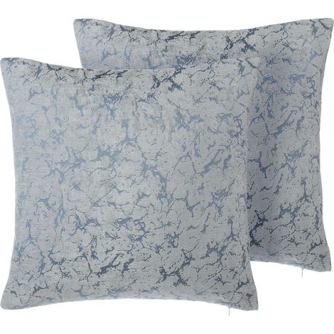 Dekokissen 2er Set WISTERIA 45 x 45 cm Hellgrau Ohne Muster