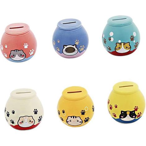Tirelire pour Garçon Fille Motif Chat Chance Tirelire Cadeau Anniversaire Rose (1/5)