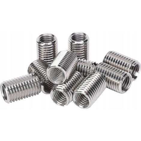 10 Gewindereparaturhülsen M8-M6, 20 mm Reduzierhülsen aus Edelstahl