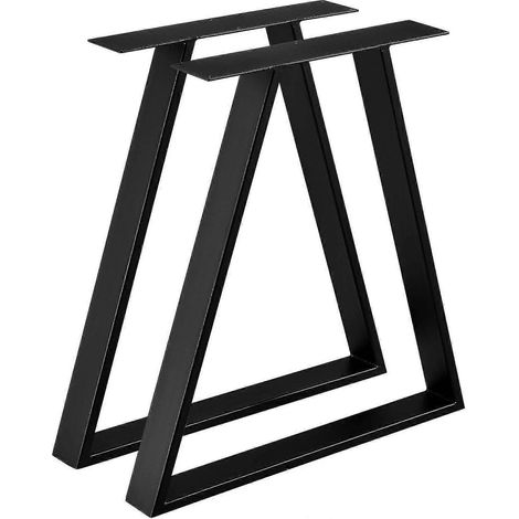 Ensemble de deux pieds de table Xox, en métal noir thermolaqué, dimensions 70 x 10 x 72 mm. (1/5)