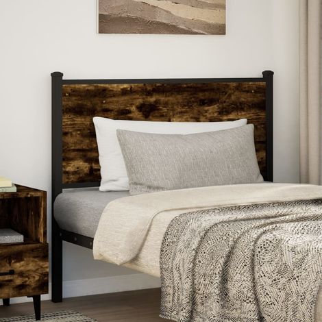 Maison Exclusive - Testiera di Ricambio Rovere Fumo 107 cm in Legno Multistrato e Acciaio (1/5)