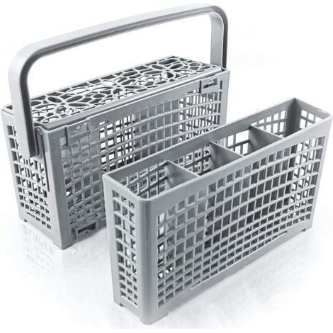 Panier couvert lave vaisselle [23 x 8,5 &4,5 x 13,5cm]. Panier lave vaisselle avec solution innovante 2 en 1 – Panier couvert lave vaisselle universel, résistant à la chaleur.