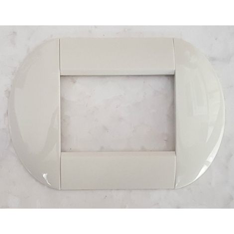 TrAdE Shop Traesio - Placca Placche Placchette Compatibili Living International Light Bombate Bticino - Bianco -3 fori     -