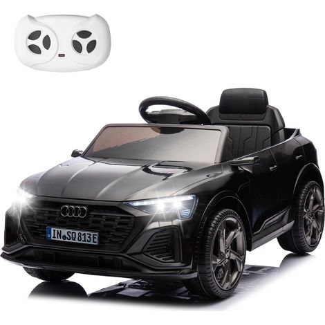 Coche Eléctrico Infantil Audi – Batería 12V, Mando a Distancia 2,4GHz sin Cable, Cinturón de Seguridad, Música, 3-5 km/h, 3-6 Años, Negro (1/4)