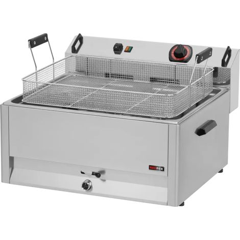 Friteuse électrique 0,5 kW/l, 30 l TOP avec robinet de vidange 400 V REDFOX - FE 60 T - REDFOX