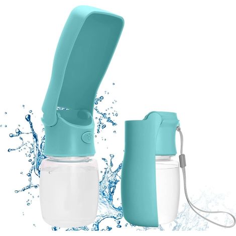 Bouteille d'eau portable pour promener chien et chat, pliable, anti-fuite, contenant pour animaux, accessoire promenade (1/5)