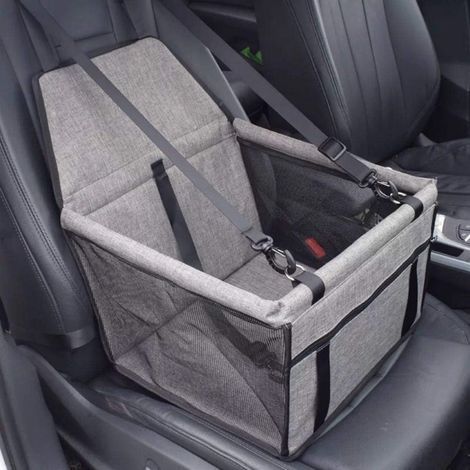 Siège d'auto de Voiture pour Les Chiens ou Chats, Panier Sac Transport étanche avec Ceinture de Sécurité de Voyage (grey) (1/2)