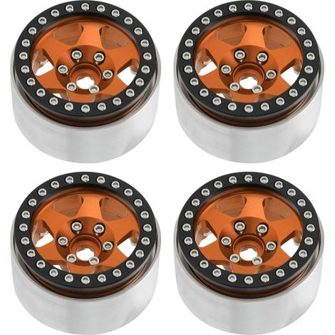 4 pièces moyeu de roue en alliage d'aluminium 1,9 pouce à verrouillage de perle pour Axial SCX10 90046 AXI 03007 REDCAT MST voiture RC 1/10 or (1/5)