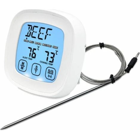 Filiyano-Thermomètre à viande numérique EA pour la cuisson au four, au barbecue et au gril, avec 1 sonde et une minuterie. (1/2)