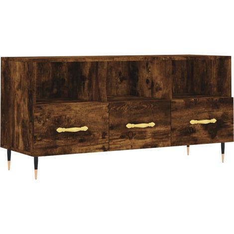 Mueble de TV madera de ingeniería roble ahumado 102x36x50 cm vidaXL (1/5)