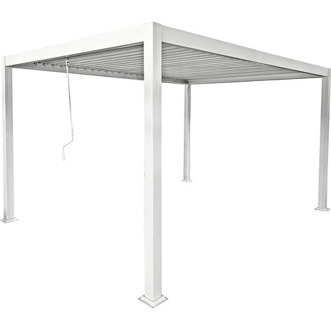 Vente-Unique – Pergola bioclimatique autoportante en aluminium 12 m² – Lames orientables – Structure résistante au vent jusqu’à 90 km/h – Installation sans contrainte d’appui (1/5)