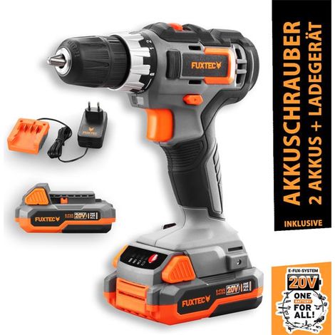 FUXTEC 20V Akkuschrauber FX-E1BS20 SET mit 2 x Akku 2Ah, 1 x Ladegerät 1A (1/5)