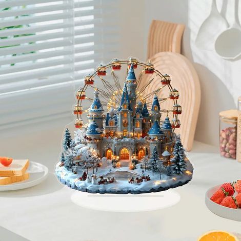 Ornement De Noël En Acrylique - Roue De La Fortune Festive - Décoration De Bureau Et De Table - Pour Maison Bureau Fête - 1 Pièce (1/5)