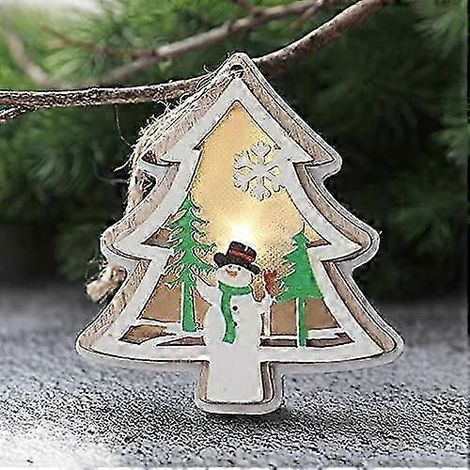 Décorations en bois pour sapin de Noël, décorations de rennes pour sapin de Noël, 2 décorations de Noël en bois (sapin de Noël) (1/5)
