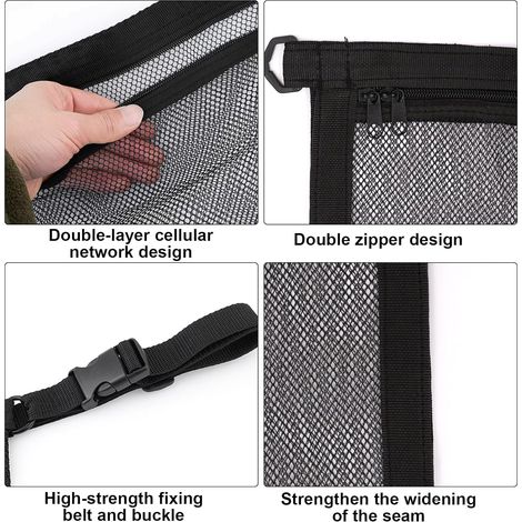 Rete portaoggetti per tetto auto, borsa organizer per auto, portaoggetti per auto, rete portaoggetti universale per tetto auto, per la maggior parte dei veicoli comuni, SUV, furgoni, Jeep (80 cm x 53 (1/4)