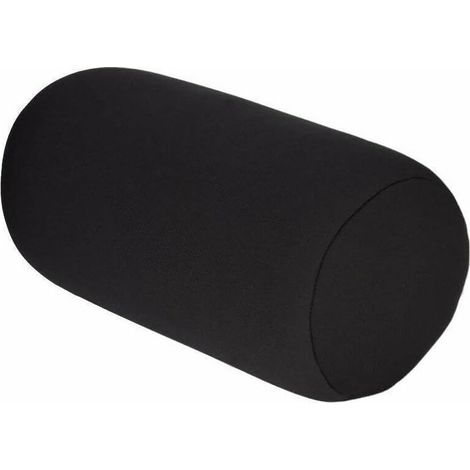 Coussin micro-roulé pour voiture, canapé, bureau ou voyage, 29 x 16 cm (Couleur : Noir)-AquaForge (1/4)