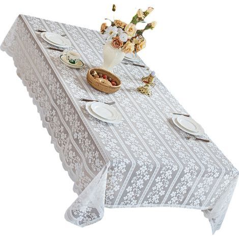 Couverture de Table de cuisine en dentelle florale,-150x150cm