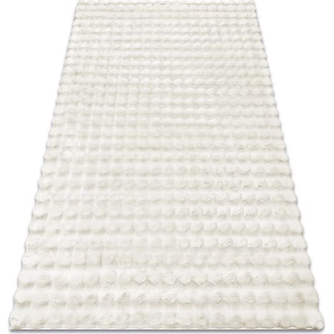 Tappeto BUBBLE bianchi 11 IMITAZIONE PELLICCIA DI CONIGLIO 3D strutturale white 160x220 cm