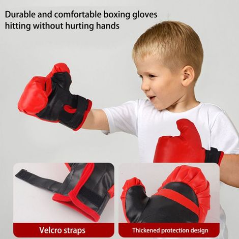 Kit de Boxe pour Enfants avec Sac de Frappe et Gants - Pivotant, Hauteur Réglable 70-110cm -Idéal pour Défoulement, Sport, Cadeau (1/2)
