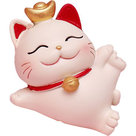Ornement Chat Porte-Bonheur en Résine Synthétique, Statue de Chat Fortune, Décoration pour Salon SJ0001 3 (1/5)
