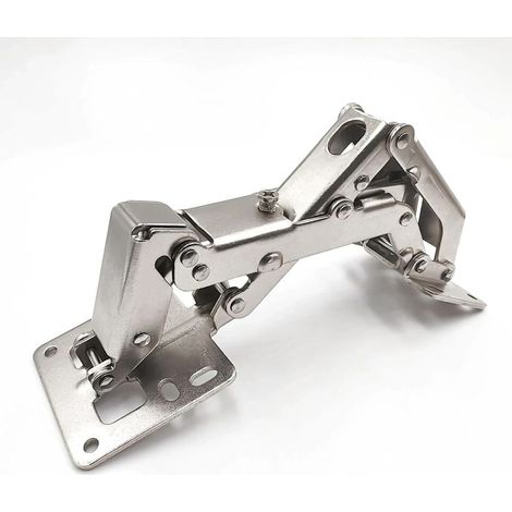 2pcs hydraulique réglable charnière, porte d'armoire sans cadre caché Soft close charnière en acier nickelé amortisseur d'amortisseur convient (1/4)