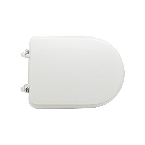 Sedile wc coprivaso per Eos vaso Antaga 44,5-46 x 34 cm copriwater bianco con cerniere regolabili in legno colato (1/5)