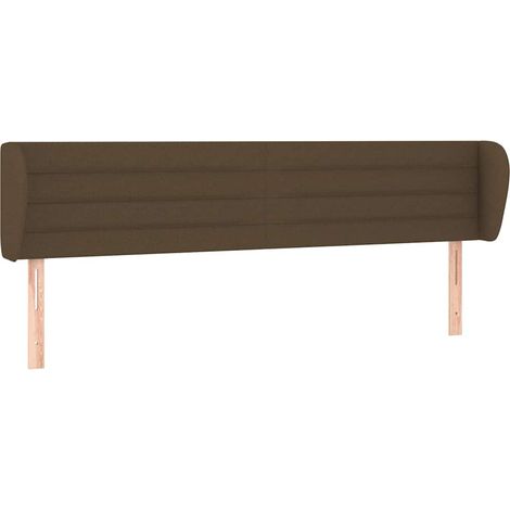 Maison Exclusive - Tête de lit avec oreilles Marron foncé 183x23x78/88 cm Tissu (1/5)