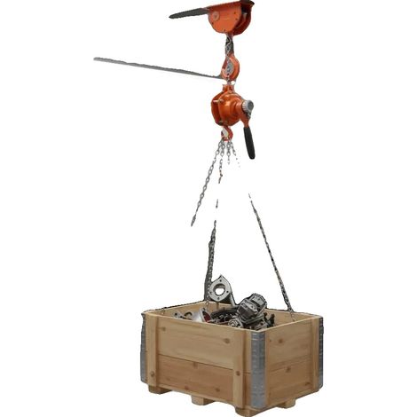 Treuil à levier manuel, capacité de 0,25 t, construction en acier au carbone G80, vert armée (1/2)