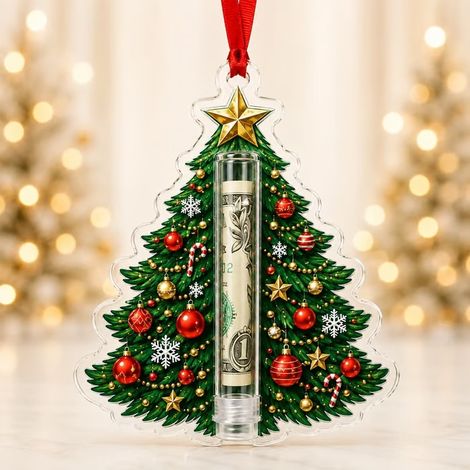 Porte-monnaie portable original et amusant pour Noël - Décoration de rangement pour sapin -