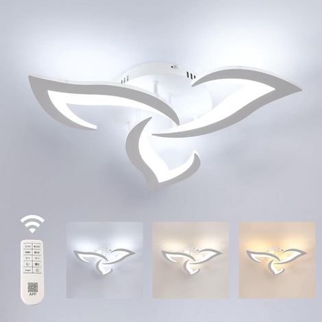 Modern dimmable acrylic LED ceiling light with remote control for living room/bedroom, 58cm (1/4)