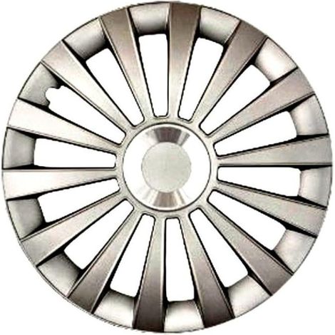 Cartrend Radzierblenden Meridian 35 cm (14 Zoll) silber 4 Stück