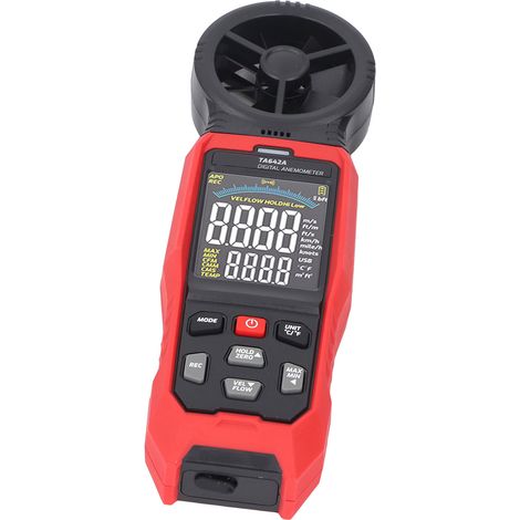 Anémomètre numérique portable haute précision 8 pales pour mesure vitesse vent température et débit d'air (1/5)