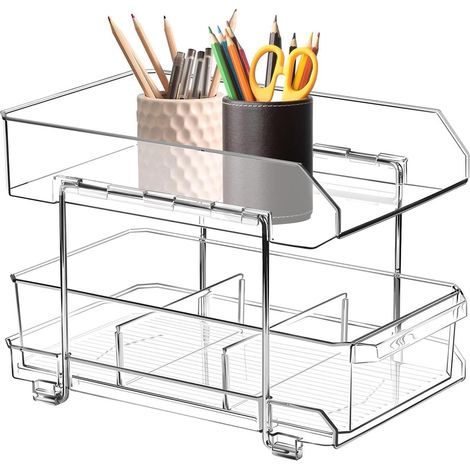 Tiroirs extensibles pour armoires de cuisine, tiroirs d'armoires – Organiseur à 2 niveaux avec sous l'évier  d'armoire, organisateur d'armoire cuisine - (1/5)