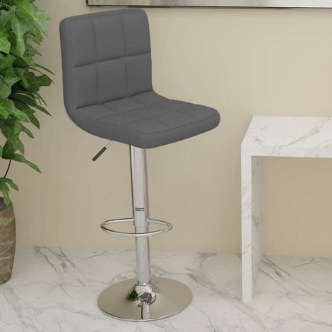 vidaXL Taburete de cocina de cuero sintético gris (1/5)