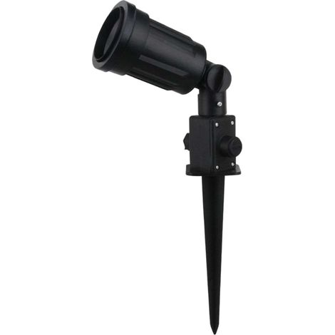 Foco Exterior con Pincho Alcorisa para Bombilla E27 Casquillo Gordo Negro (1/5)