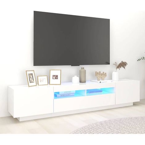 TV-Schrank mit LED-Leuchten Weiß 200x35x40 cm
