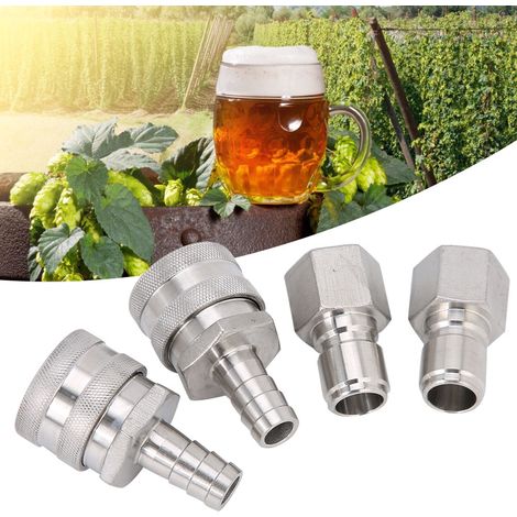 Raccord rapide en acier inoxydable à filetage G1/2" pour fût de bière, adaptateur pour brassage amateur (1/5)