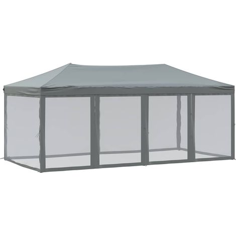 vidaXL Carpa para fiestas plegable con paredes gris antracita 3x6 m (1/2)