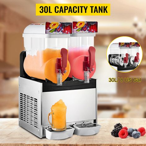 Máquina de hielo de granito comercial 15Lx2 Máquina de nieve Máquina de nieve Granizado 500W