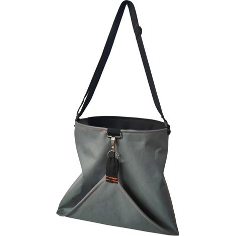 Delantal grande de jardinería con bolsa para recoger fruta, bolsillo de liberación rápida y correa ajustable para el cuello para facilitar la recolección de bayas en la granja, color gris.