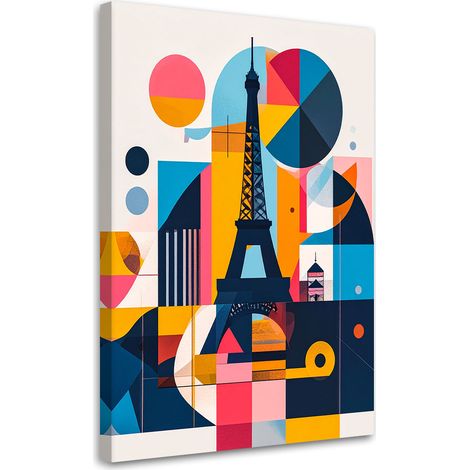 Wandbild Paris Eiffelturm im Bauhaus-Stil 40x60 cm (1/5)